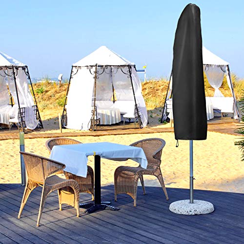 RATEL Funda Protectora de Sombrilla, Impermeable Resistente al Agua al Aire Libre Patio, Oxford 420D Protectora para Parasol de Jardín Intemperie 9-11ft Bolsa de Almacenamiento con Cremallera