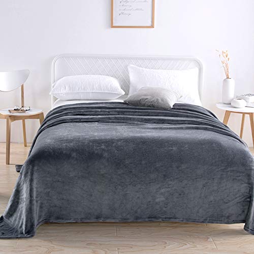 RATEL Manta para Sofás De Felpa Suave Gris 200×230cm, 300GSM Mantas para Cubierta de la Cama, Hecha De100% Microfibre Extra Suave - Fácil De Cuidar- Ligera, Cálida, Cómoda Y Duradera