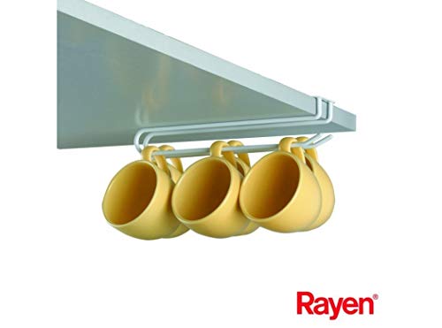 Rayen 6291 - Colgador de Copas y Tazas para Ahorrar Espacio en tu Cocina, Color Blanco