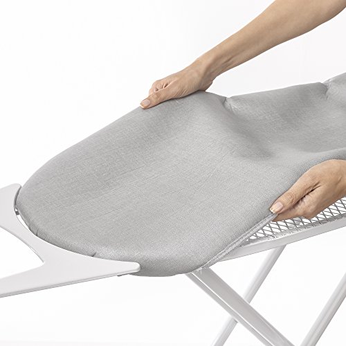 Rayen - Funda para tabla de planchar, acolchada, soporte de silicona, fácil de colocar (EasyClip) y 3 capas: Espuma, muletón y tejido Canvas. Gama Especiales. 130x47 cm, Blanco con triangulos