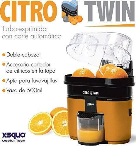 Rebajas !! TURBO EXPRIMIDOR DE DOBLE CABEZAL CON FUNCION DE CORTE DE FRUTA EN DOS MITADES 90W