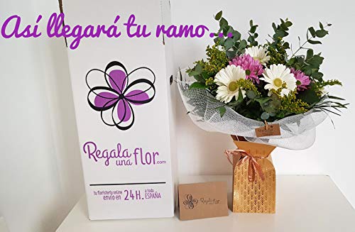 REGALAUNAFLOR-Ramo de 6 rosas rojas naturales y bombones FLORES FRESCAS-ENTREGA EN 24 HORAS DE MARTES A SABADO.