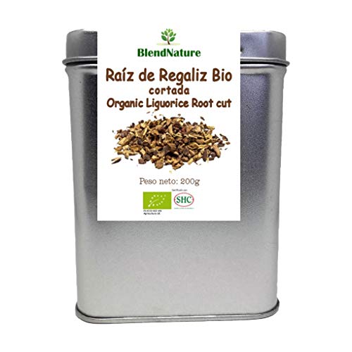 Regaliz de Palo Cortado para infusiones BIO – Raiz 100% Natural - Lata 200 g Maxima Frescura y Conservacion – Certificacion Ecologica – Ideal para Te de Regaliz.