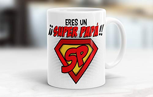 REGALOS ESTRELLA AZUL Taza Super papá día del Padre Regalo para Papa, Papa te Quiero, al Mejor papá del Mundo, Regalos Padres, Regalos día del Padre, te Quiero Papa, Taza con Frases Taza Papa