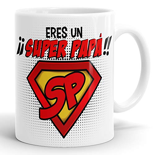 REGALOS ESTRELLA AZUL Taza Super papá día del Padre Regalo para Papa, Papa te Quiero, al Mejor papá del Mundo, Regalos Padres, Regalos día del Padre, te Quiero Papa, Taza con Frases Taza Papa