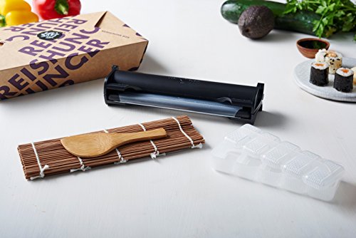 Reishunger Kit para Hacer Sushi (con máquina para Hacer Sushi de Ø 3,5 cm) para Preparar Maki, Sushi inverso y Nigiri en casa. Perfecto también como Regalo