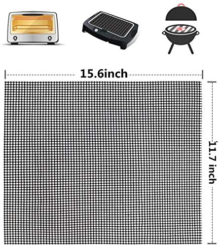 Rejillas para Parrilla,2 Pack Antiadherente Malla de Barbacoa Reutilizables Resistentes al Calor BBQ Grill Mat Esteras Parrilla de Barbacoa para Asar a Parrilla Cocinar Hornear 40x30CM