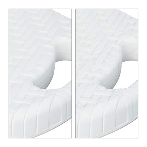 Relaxdays Bastian Plegable taburetes de Bar (2 Unidades, Impermeable, 80 cm de Altura, Desayuno Silla Doble Asiento Unidades, plástico, Contador, Color Blanco