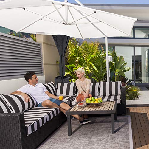 Relaxdays Funda Estufa Exterior, Protector Calentador Terraza, Seta, Bar, Impermeable, Poliéster, 1 Ud, 250x70 cm, Negro