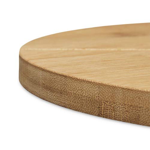 Relaxdays Plato para Pizza, Redondo, Resistente, Porciones Uniformes, Bambú, 1 Ud, Marrón, Naturaleza, 33 cm