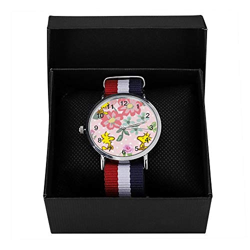 Reloj de pulsera de cuarzo con diseño de flores de cacahuete