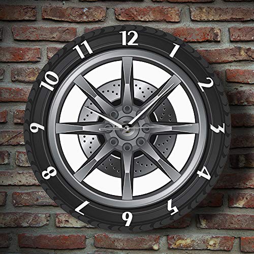 Relojes De Pared Servicio De Reparación De Automóviles Propietario De Garaje Rueda De Neumático Coche Personalizado Auto Reloj Vintage Fresco Mecánico Ideas De Regalos Para Taller De Automóviles