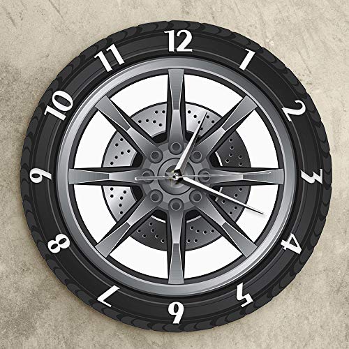 Relojes De Pared Servicio De Reparación De Automóviles Propietario De Garaje Rueda De Neumático Coche Personalizado Auto Reloj Vintage Fresco Mecánico Ideas De Regalos Para Taller De Automóviles