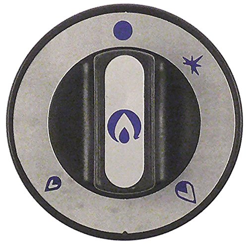 Repagas - Mordaza para grifo de gas (eje derecho, diámetro de 10 x 8 mm, con llama de encendido, diámetro de 76 mm)