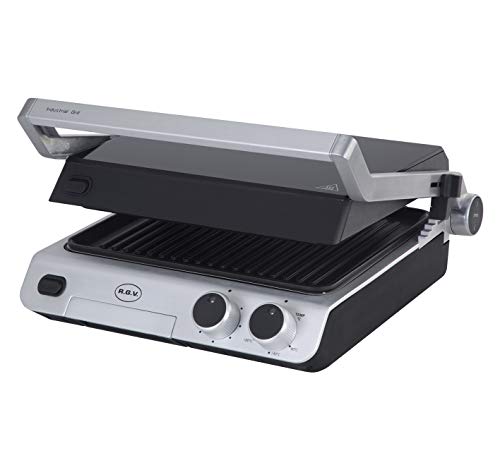 RGV Industrial Grill - Barbacoa (2000 W, Barbacoa de contacto, Eléctrico, Mesa, Plancha, Acero inoxidable)