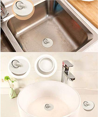 Rmeet Tapón de Drenaje,Tapón de Goma 4 Pack Universal Tapones de Tapón para Fregadero Bañera Cocina Baño 4 Tamaños Beige