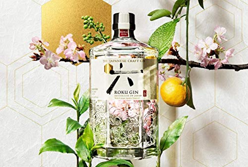 Roku Gin Ginebra Artesanal Japonesa + Tónica y Vaso, 43% - 700 ml