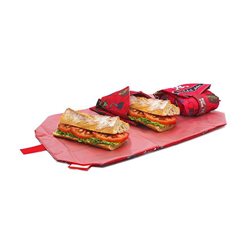 Roll'eat - Boc'n'Roll Kids - Funda Porta Bocadillos Infantil Ecológica y Reutilizable sin BPA, Piratas Rojo