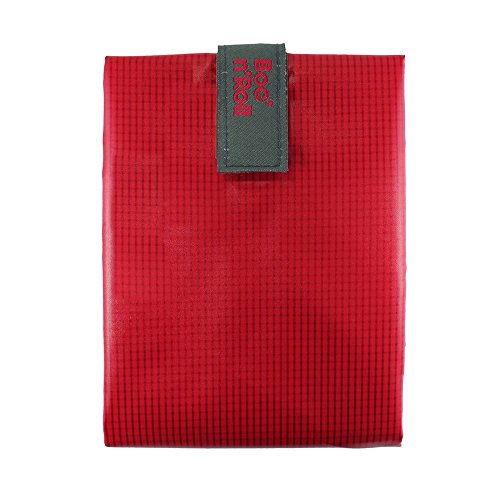 Roll'eat - Boc'n'Roll Square Bolsa Merienda Porta Bocadillos Ecológica y Reutilizable sin BPA, Rojo