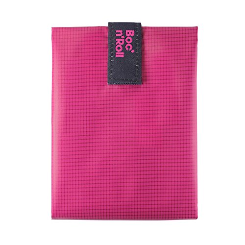 Roll'eat - Boc'n'Roll Square Bolsa Merienda Porta Bocadillos Ecológica y Reutilizable sin BPA, Rosa