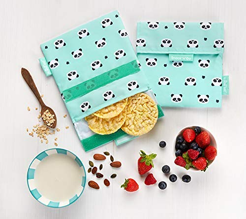 Roll'eat - Snack'n'Go Animals Panda - Bolsa Merienda Porta Sandwich Ecológica y Reutilizable sin BPA