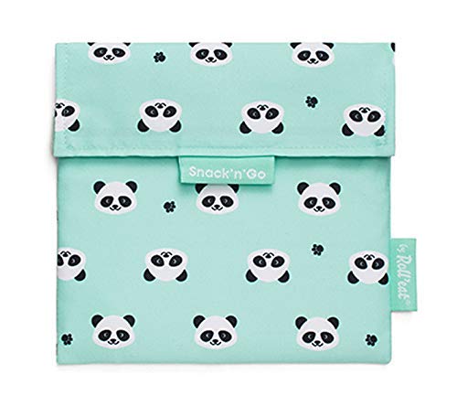 Roll'eat - Snack'n'Go Animals Panda - Bolsa Merienda Porta Sandwich Ecológica y Reutilizable sin BPA