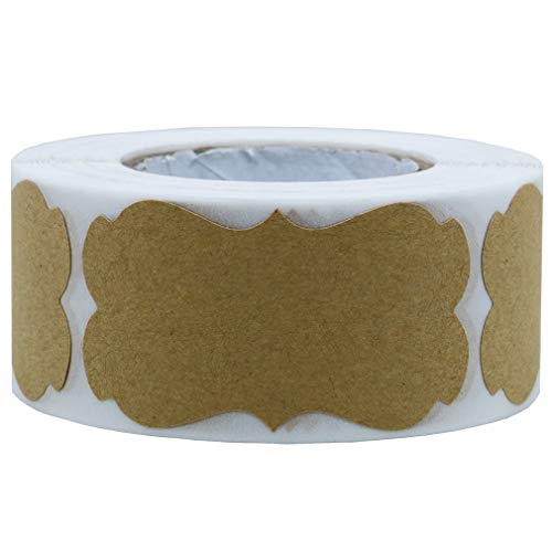 Rollo de 300pcs Pegatinas Etiqueta Adhesiva Pegatina Kraft, redondas, Labels Roll para Sello Scrapbooking Regalo Bolsa Recuerdo Boda Fiesta Aniversario Cumpleaños