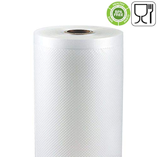 Rollo gofrado de envasado al vacío (20cm x 6 metros) (2 uds.) para Todo Tipo de envasadora doméstica, Foodsaver, Lacor, Caso, Silvercrest, etc.