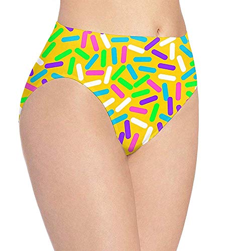 Ropa interior de mujer suave con estampado 3D Donut Glaseado dulce con moda de coco Bragas bragas atractivas de señora Calzoncillos, M (cintura: 34 cm)