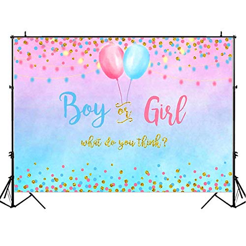 Rosa y Azul Revelación Género Decoraciones, Fiesta Bienvenida a Bebé Pancarta Decoración, Banner Sorpresa Género, Fondo de Fotografía Baby Shower, 150 x 210 cm