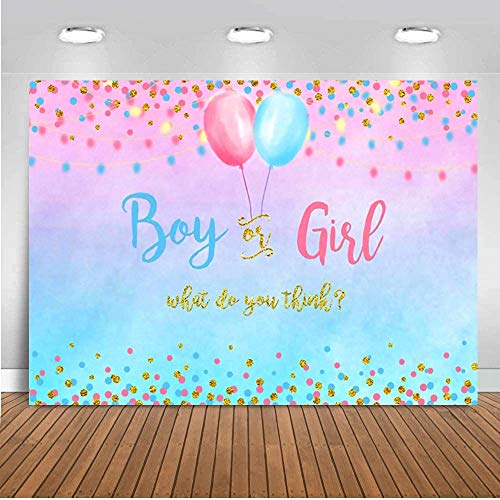 Rosa y Azul Revelación Género Decoraciones, Fiesta Bienvenida a Bebé Pancarta Decoración, Banner Sorpresa Género, Fondo de Fotografía Baby Shower, 150 x 210 cm