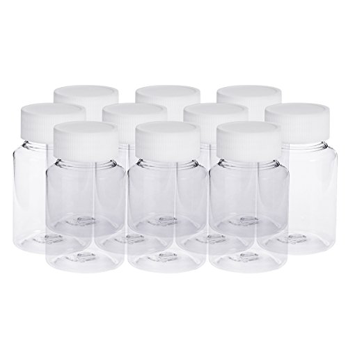 ROSENICE 10 piezas Botellas vacías de plástico de 80ml con tapa para píldoras medicina