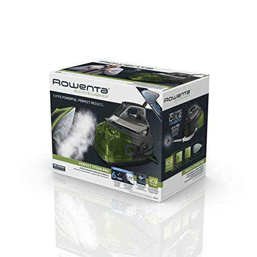 Rowenta Perfect Steam Pro DG8626 Centro de Planchado Autonomía Ilimitada con 6.9 Bares, Golpe 450 Vapor Contínuo de 120 g/min, Suela Microsteam Laser 400, Función Eco, Depósito Cal