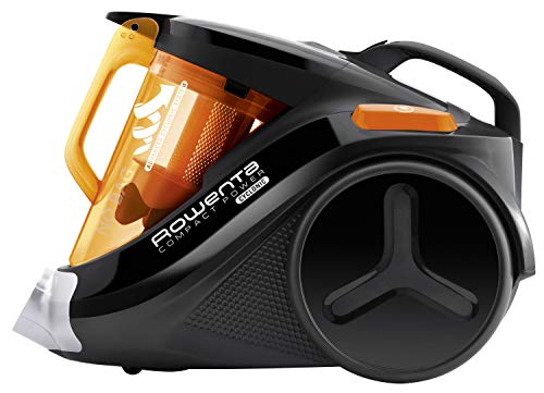 Rowenta RO3753 Compact Power Cyclonic - Aspirador sin Bolsa, Sistema Ciclónico sin Bolsa, Depósito 1.5 L, Cepillo Parquet y Boquilla 2 en 1 para Ranuras, 79 dB, Fácil de Limpiar