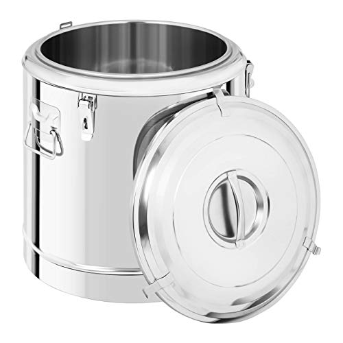 Royal Catering Contenedor Isotérmico Acero Inoxidable Termo Inox. RCTP-50ET (Doble Capa, Almacenamiento De Calor Hasta 12 h, Con Grifo De Vaciado, 50 L)