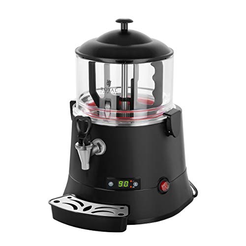 Royal Catering Dispensador De Chocolate Caliente Máquina Comercial RCSS-5 ECO (5 L, 440 W, Temperatura 30-90 °C, libre de BPA, pantalla LED)