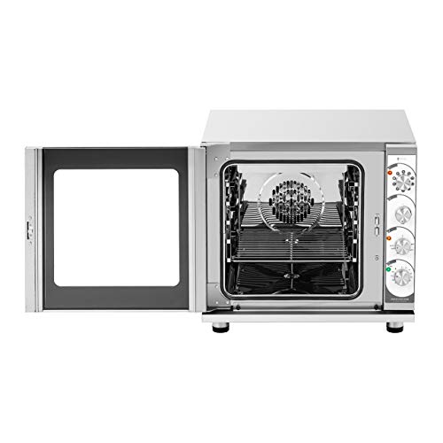 Royal Catering Horno De Convección Profesional Para Hostelería RC-EO423MS (3.000 W, Función de vapor y grill, Bandeja incluida)