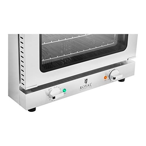 Royal Catering Horno De Convección Profesional Para Hostelería RCCO-2.1 (Temporizador de 0 a 120 min, 70-250 °C, 2.150 W, 3 rejillas incluidas)