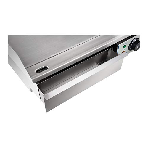 Royal Catering Plancha Grill Electrica Fry Top Parrilla Electrica Industrial RCEG-75 (2 x 2.200 W, Largo 75,5 cm, Superficie de calentamiento lisa, Protección antisalpicaduras)