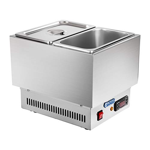 Royal Catering Templadora De Chocolate Fundidor RCCM-250-2GN (2 contenedores GN 1/4, Capacidad: 2 x 4 litros, Hasta 100 °C)