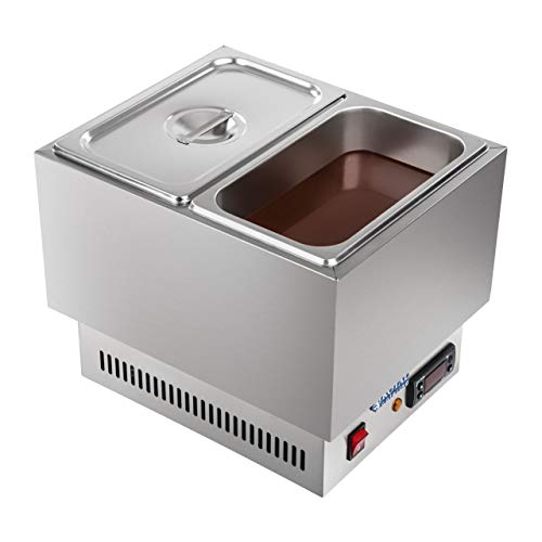 Royal Catering Templadora De Chocolate Fundidor RCCM-250-2GN (2 contenedores GN 1/4, Capacidad: 2 x 4 litros, Hasta 100 °C)