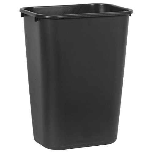 Rubbermaid Commercial Products FG295700BLA Papelera Rectangular con Tapa Basculante, Capacidad de 39 L, Negro