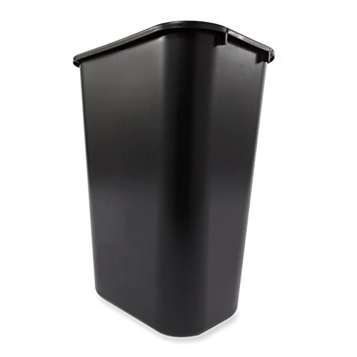 Rubbermaid Commercial Products FG295700BLA Papelera Rectangular con Tapa Basculante, Capacidad de 39 L, Negro