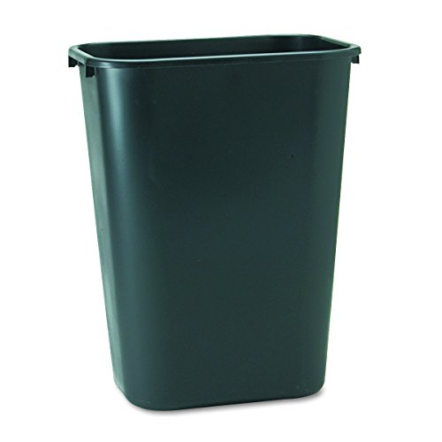 Rubbermaid Commercial Products FG295700BLA Papelera Rectangular con Tapa Basculante, Capacidad de 39 L, Negro