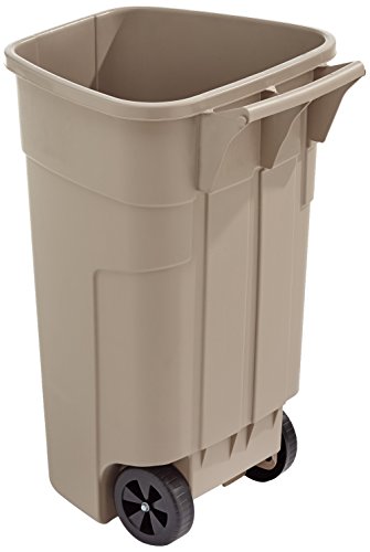 Rubbermaid Commercial Products R002218 - Cubo de basura móvil, capacidad de 100 l, beige