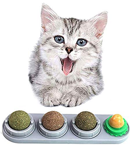 Ruiuzi Catnip Ball Gato Treats Sugar Ball Nutrición Saludable Mascotas para Gatos Bocaditos Dulces de nutrición para Gatos fijos (Gris)