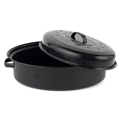 Russell Hobbs Asador con Tapa CW11491 con Esmalte vítreo, 36 cm, Negra, esmaltado