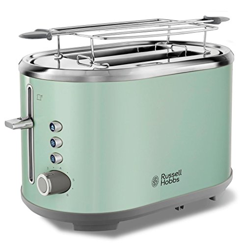 Russell Hobbs Bubble - Tostadora (2 Ranuras Anchas, para 2 Rebanadas, Acero Inoxidable, Verde Pastel) - ref. 25080-56