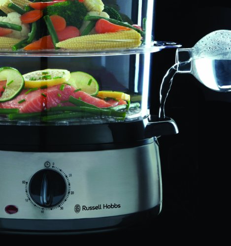 Russell Hobbs Cook@Home 19270-56 - Vaporera (800 W, Cocina Lenta, Sin BPA, Acero Inox, Capacidad para 9 litros)