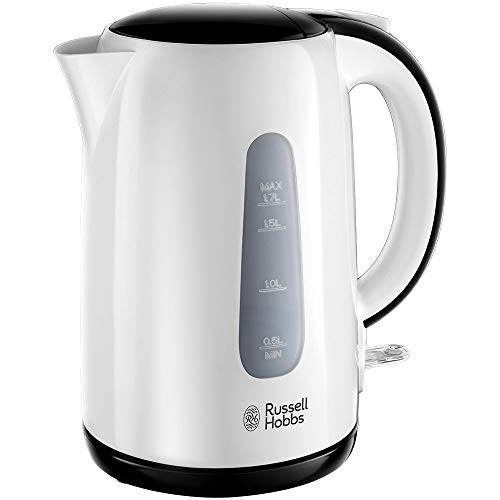 Russell Hobbs My Breakfast - Hervidor de Agua Eléctrico (2200W, 1,7l, Plástico, sin BPA, Blanco y Negro) -ref. 25070-70